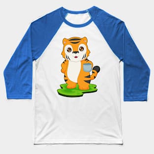 Tiger Coffee Cup Baseball T-Shirt